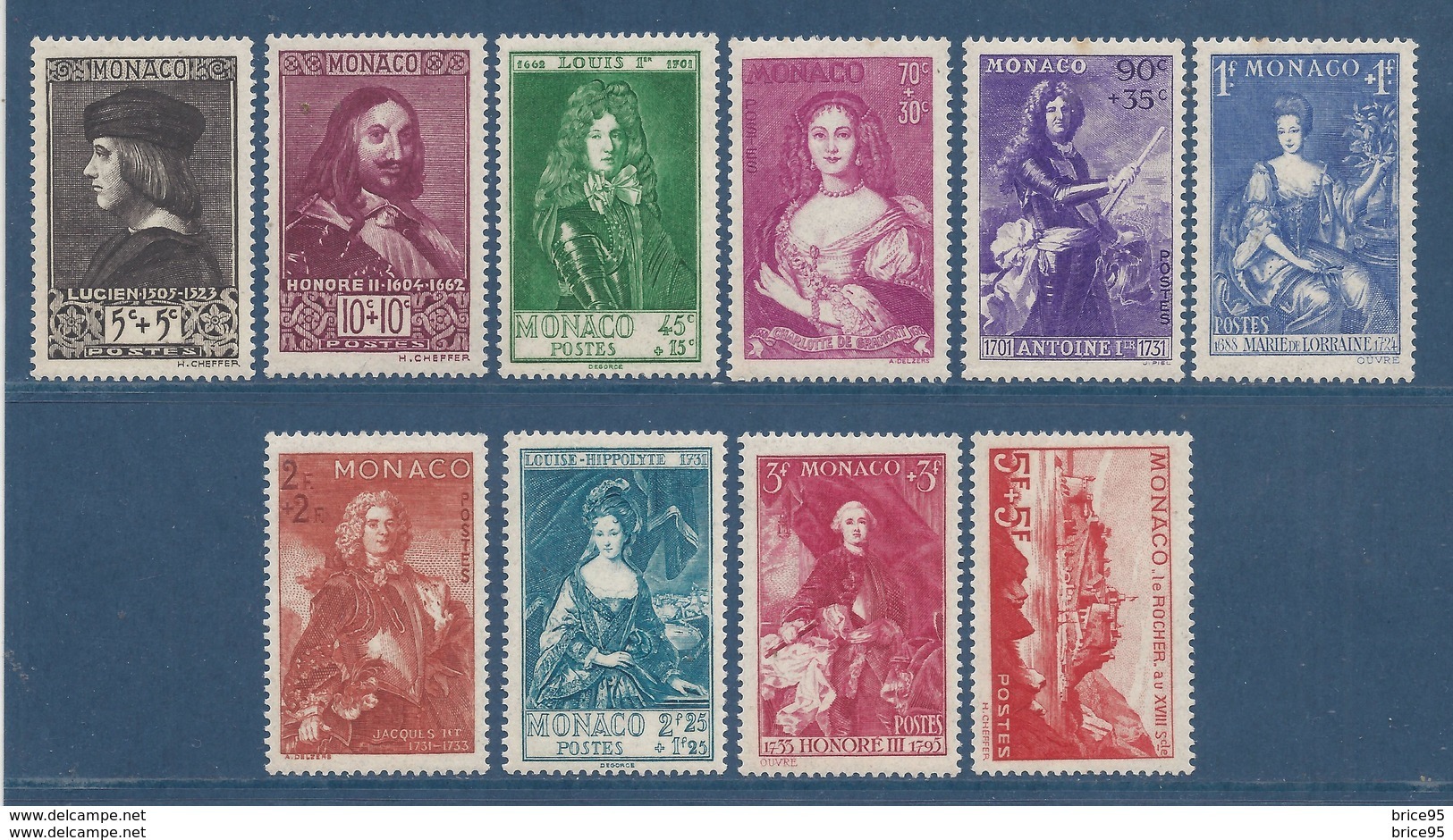 Monaco - YT N° 185 à 194 - Neuf Avec Charnière - 1939 - Unused Stamps