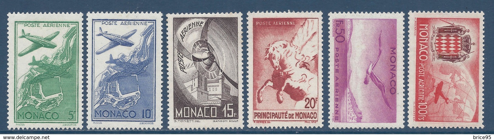 Monaco Poste Aérienne - PA YT N° 2 à 7 - Neuf Avec Charnière - 1941 - Poste Aérienne