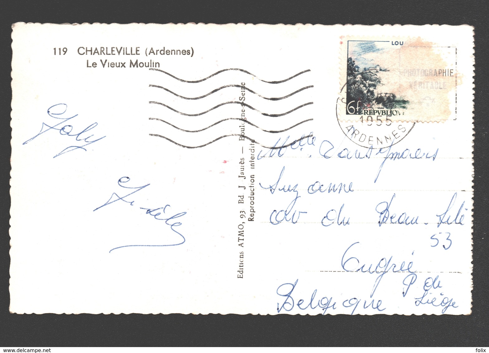 Charleville - Le Vieux Moulin - Mill / Molen - Canoë / Kano - 1955 - Charleville