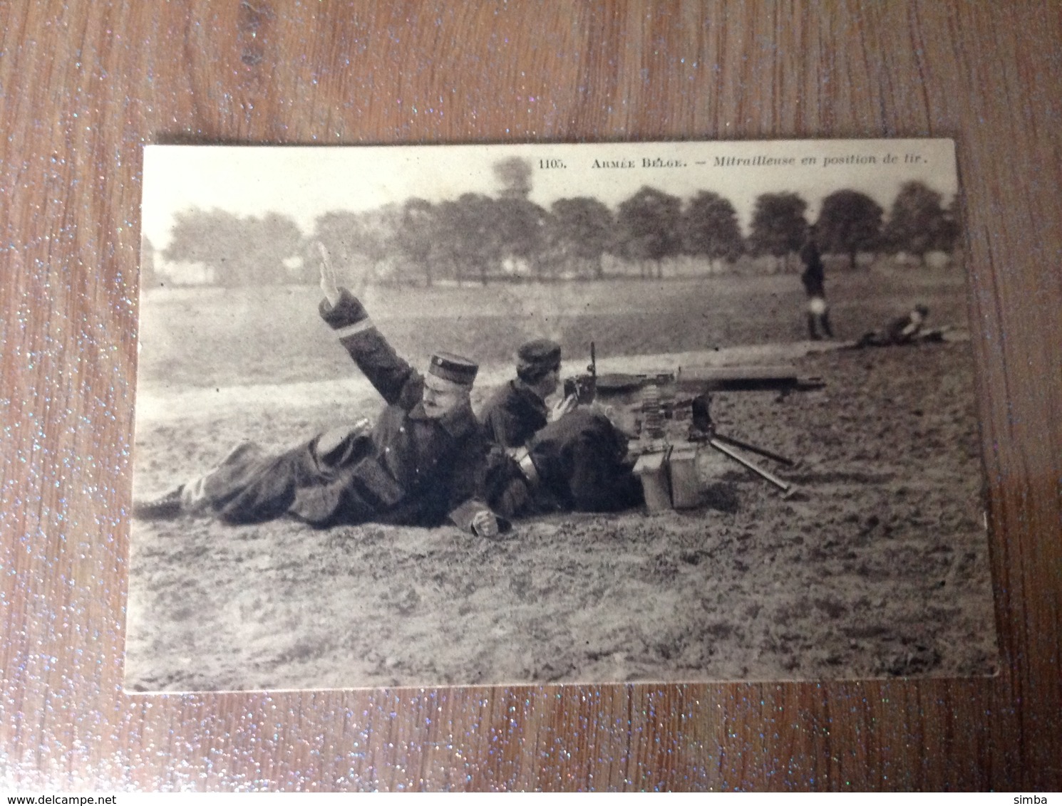 Armée Belge Mitrailleuse En Position De Tir - Guerre 1914-18