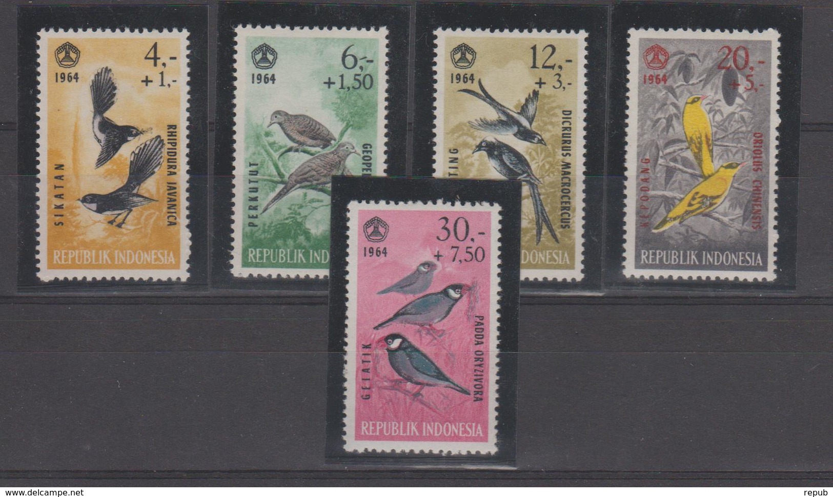 Indonésie 1965 Oiseaux Série 398-402 5 Val ** MNH - Indonésie