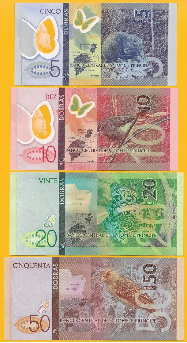 Saint Thomas & Prince / Sao Tomé E Principe Set 5, 10, 20, 50 Dobras P-new 2016 (2018) UNC - San Tomé Y Príncipe