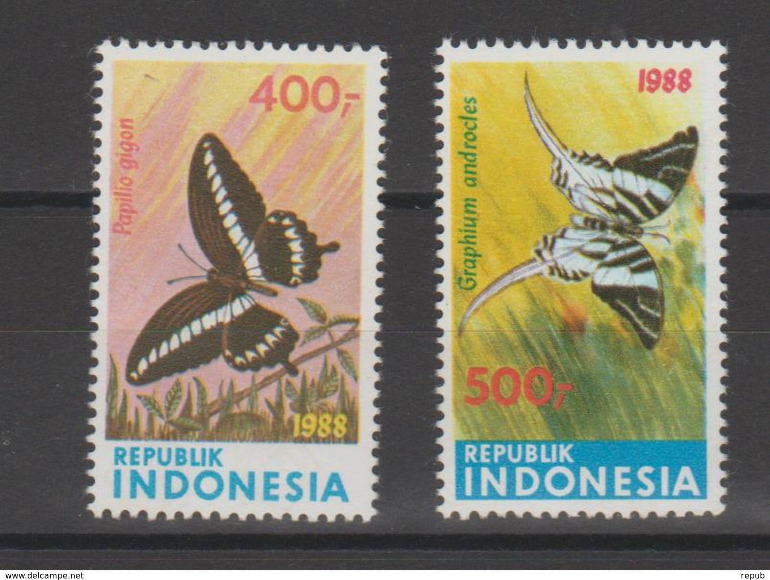 Indonésie 1988 Papillons Série 1169-70 2 Val ** MNH - Indonésie