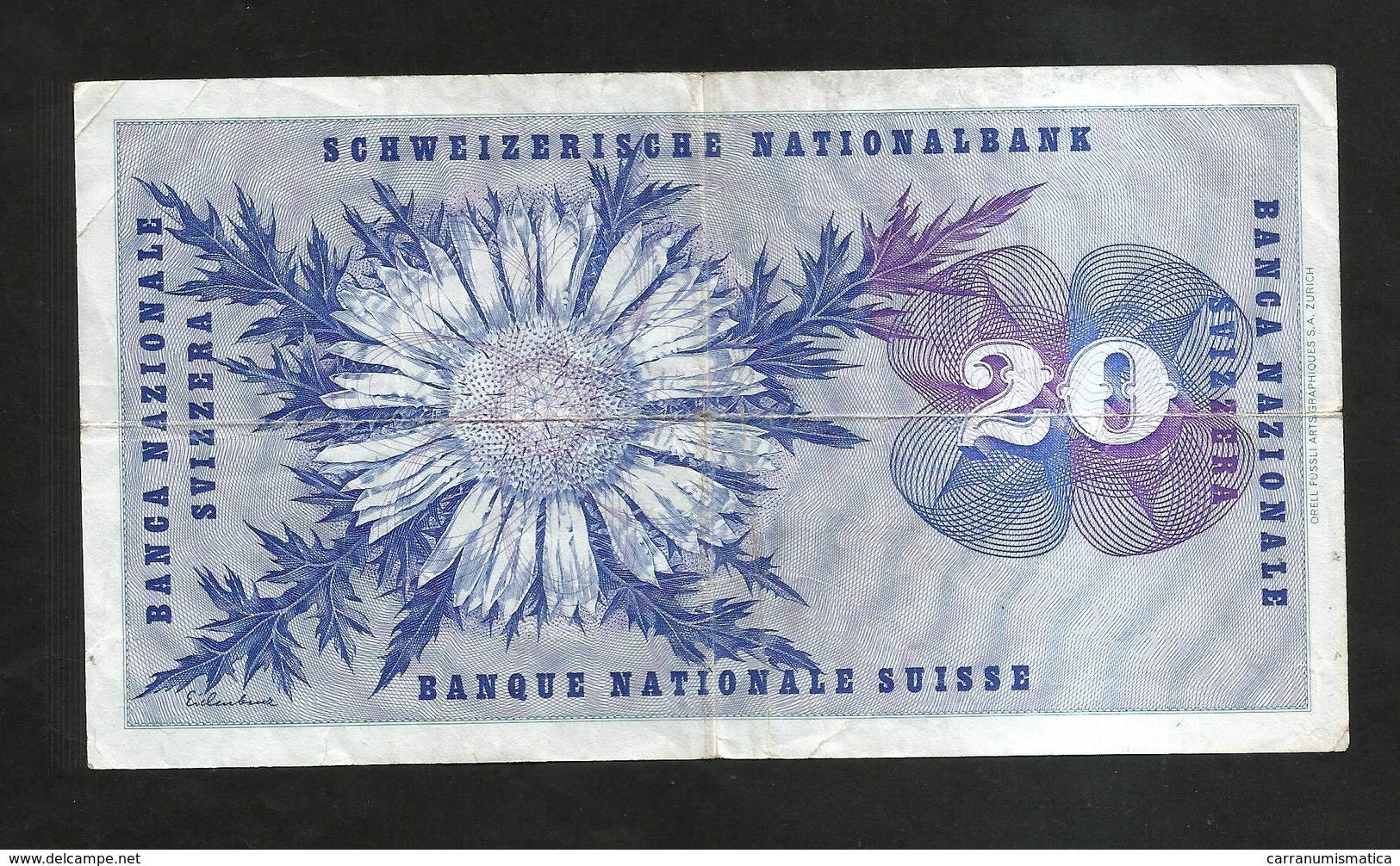 SVIZZERA / SUISSE / SWITZERLAND - NATIONAL BANK - 20 FRANCS / FRANKEN (1973)  H. DUFOUR - Zwitserland