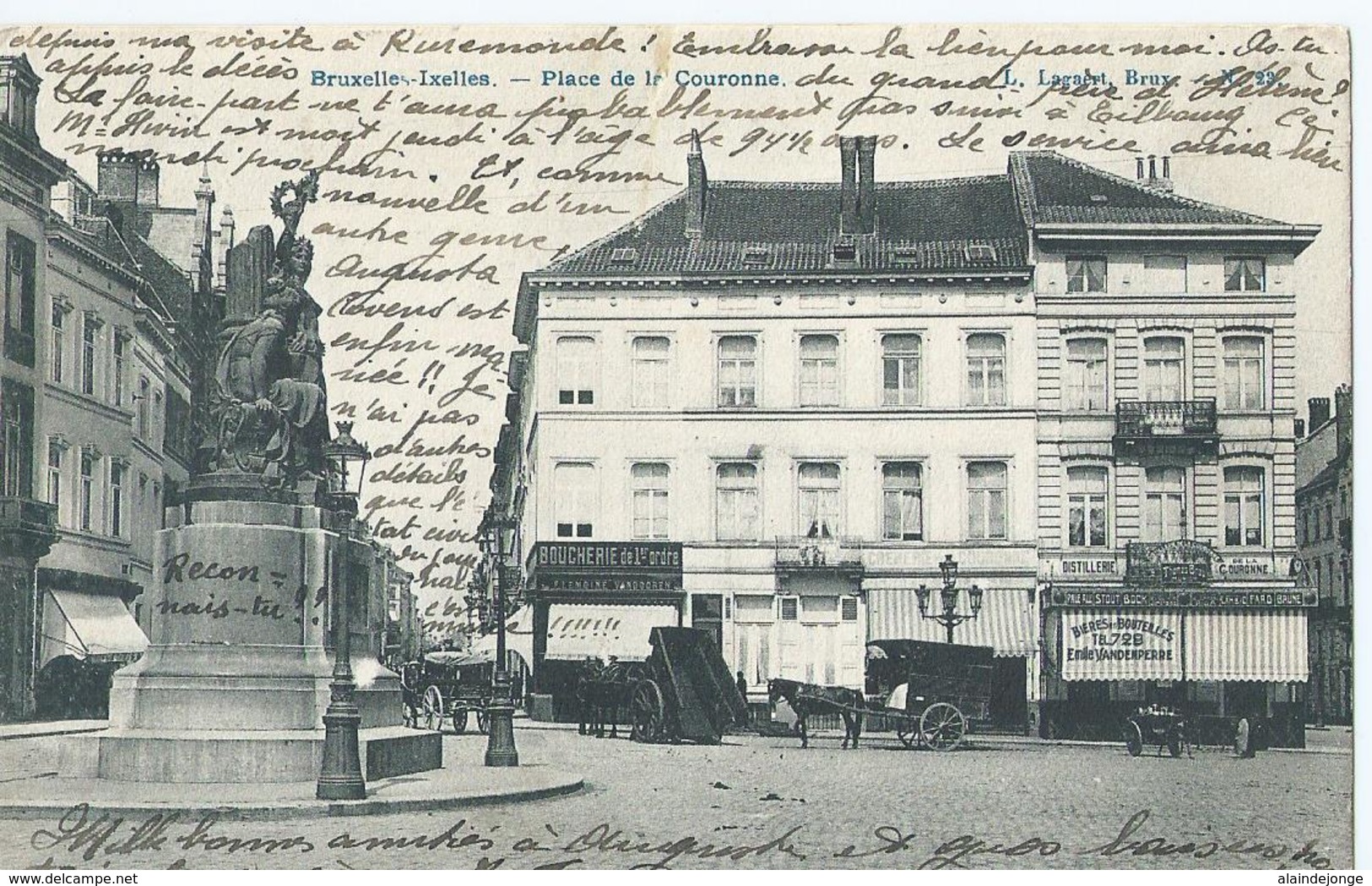 Elsene - Ixelles - Place De La Couronne - L. Lagaert, Brux. No 23 - 1907 - Elsene - Ixelles