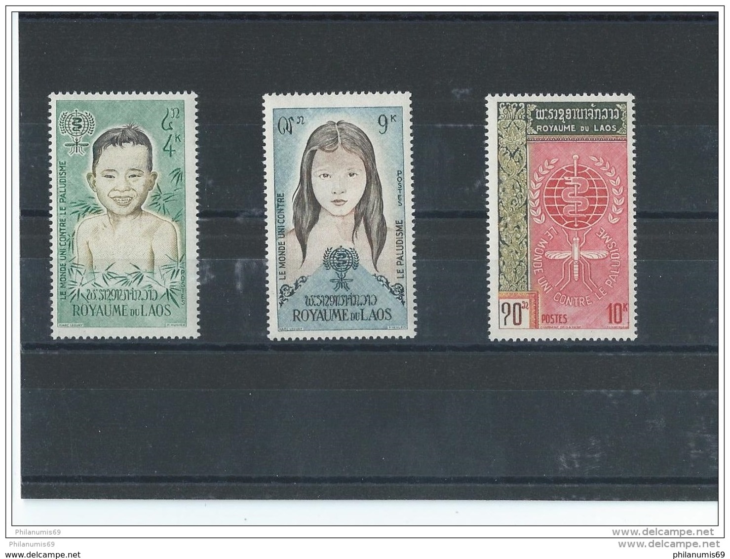 LAOS 1962 - YT N° 79/81 NEUF SANS CHARNIERE ** (MNH) GOMME D'ORIGINE LUXE - Laos