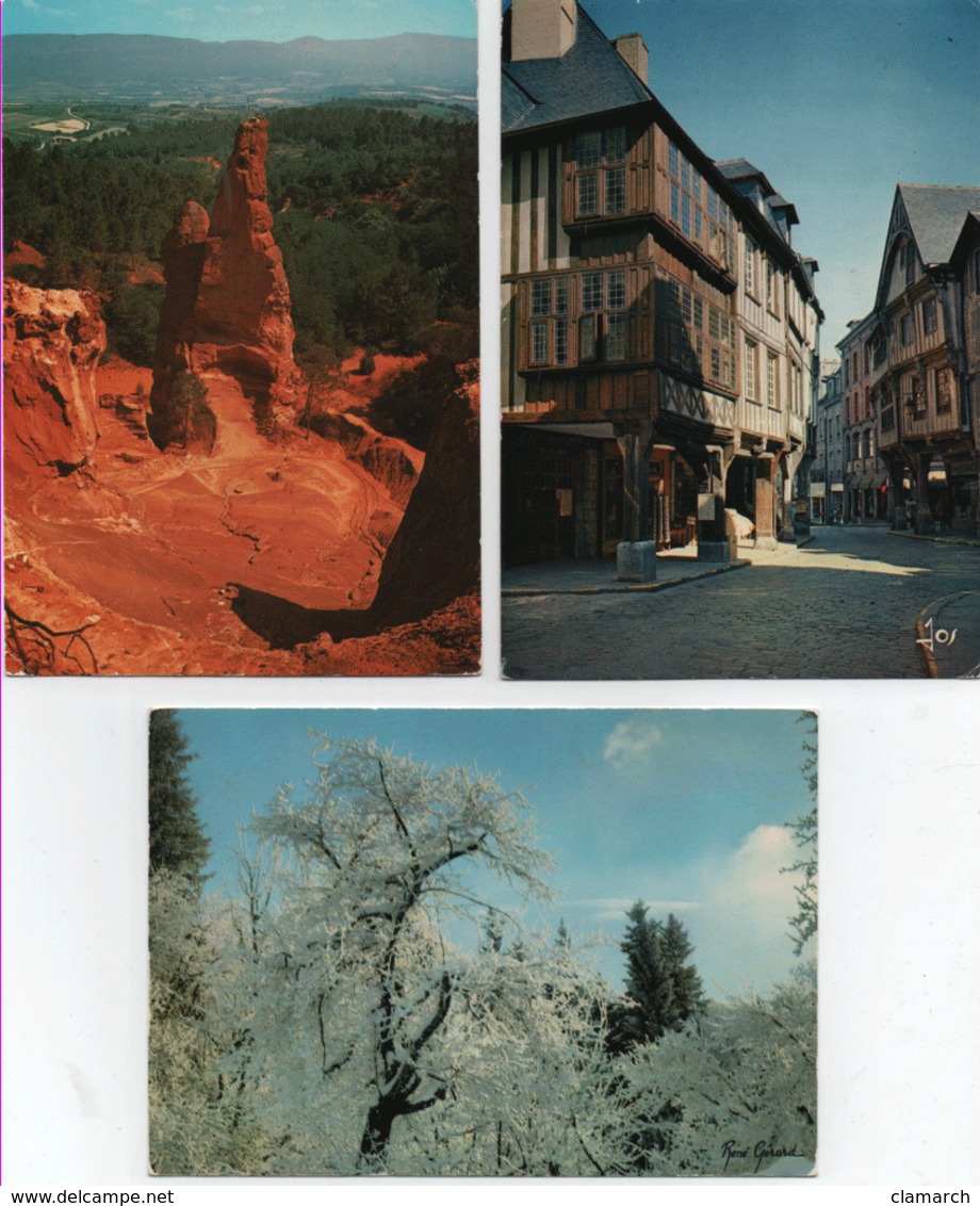 LOT de 100 belles cartes de PROVINCE-pas de Paris-Toutes différentes-BE-frais d'envoi pourla F 6.70 (V qq scans)