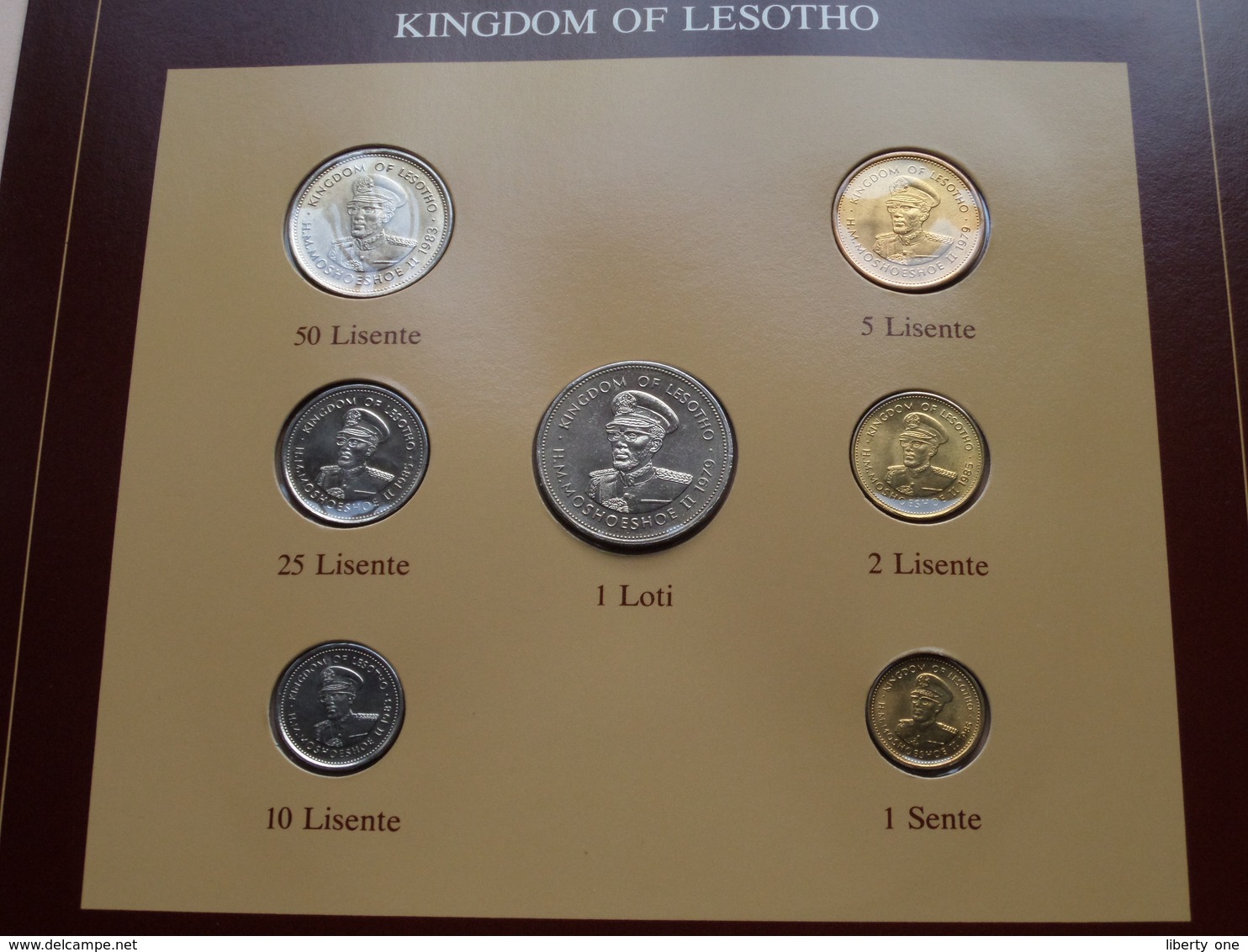 KINGDOM OF LESOTHO ( From The Serie Coin Sets Of All Nations ) Form 20,5 X 29,5 Cm ) Card + Stamp '87 ! - Lesotho