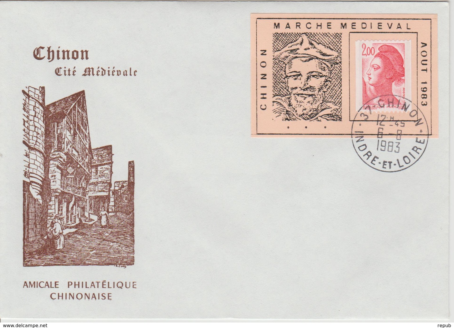 France 1983 Chinon Porte Timbre Rabelais - 1961-....