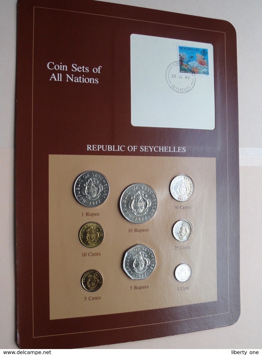 REPUBLIC OF SEYCHELLES ( From The Serie Coin Sets Of All Nations ) Form 20,5 X 29,5 Cm ) Card + Stamp '82 ! - Seychelles