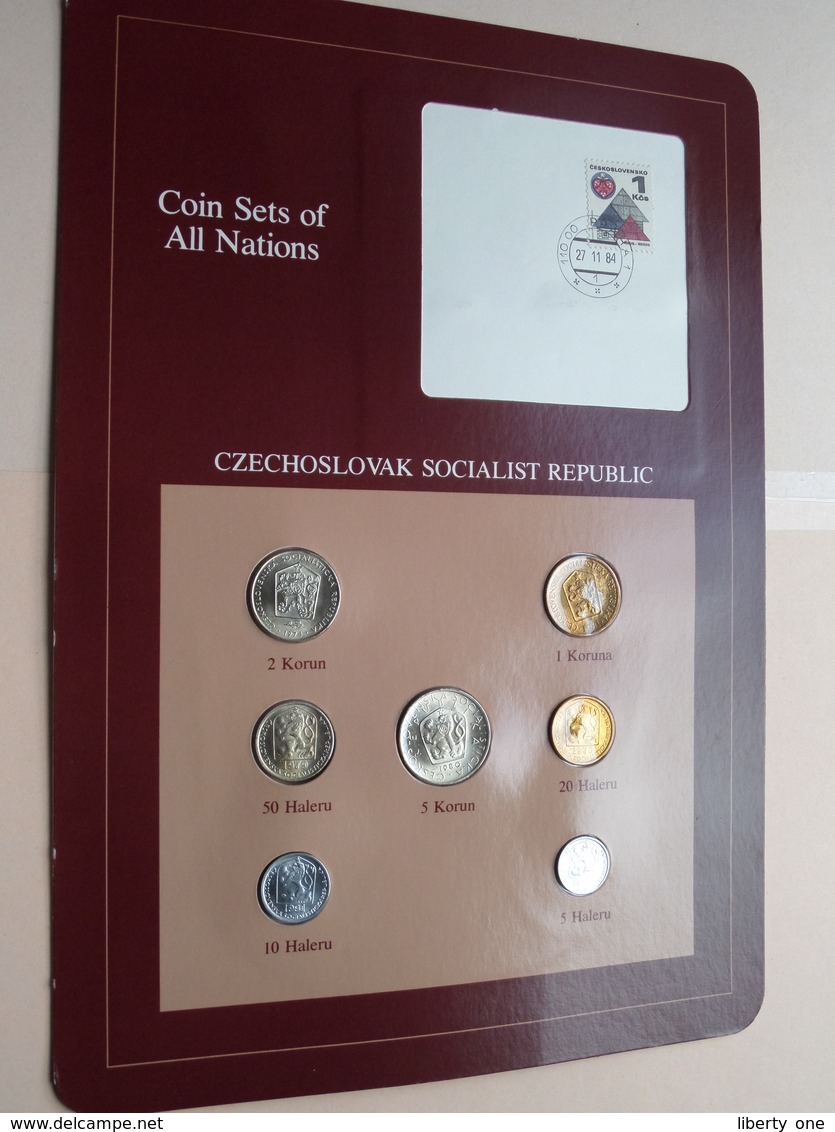 CZECHOSLOVAK SOCIALIST REPUBLIC ( From The Serie Coin Sets Of All Nations ) Form 20,5 X 29,5 Cm ) Card + Stamp '84 ! - Tchécoslovaquie