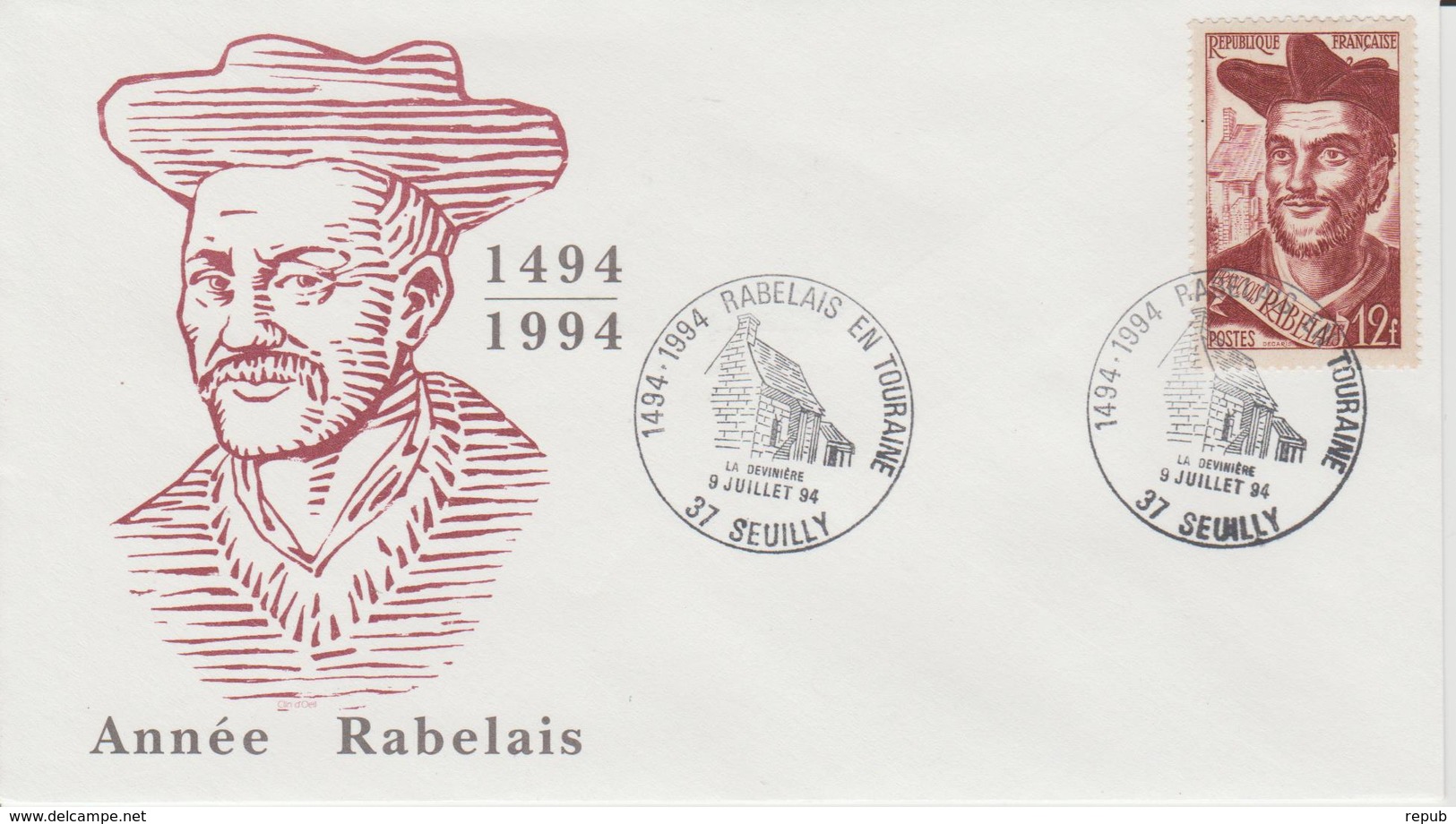 France 1994 Seuilly 37 Année Rabelais - Commemorative Postmarks