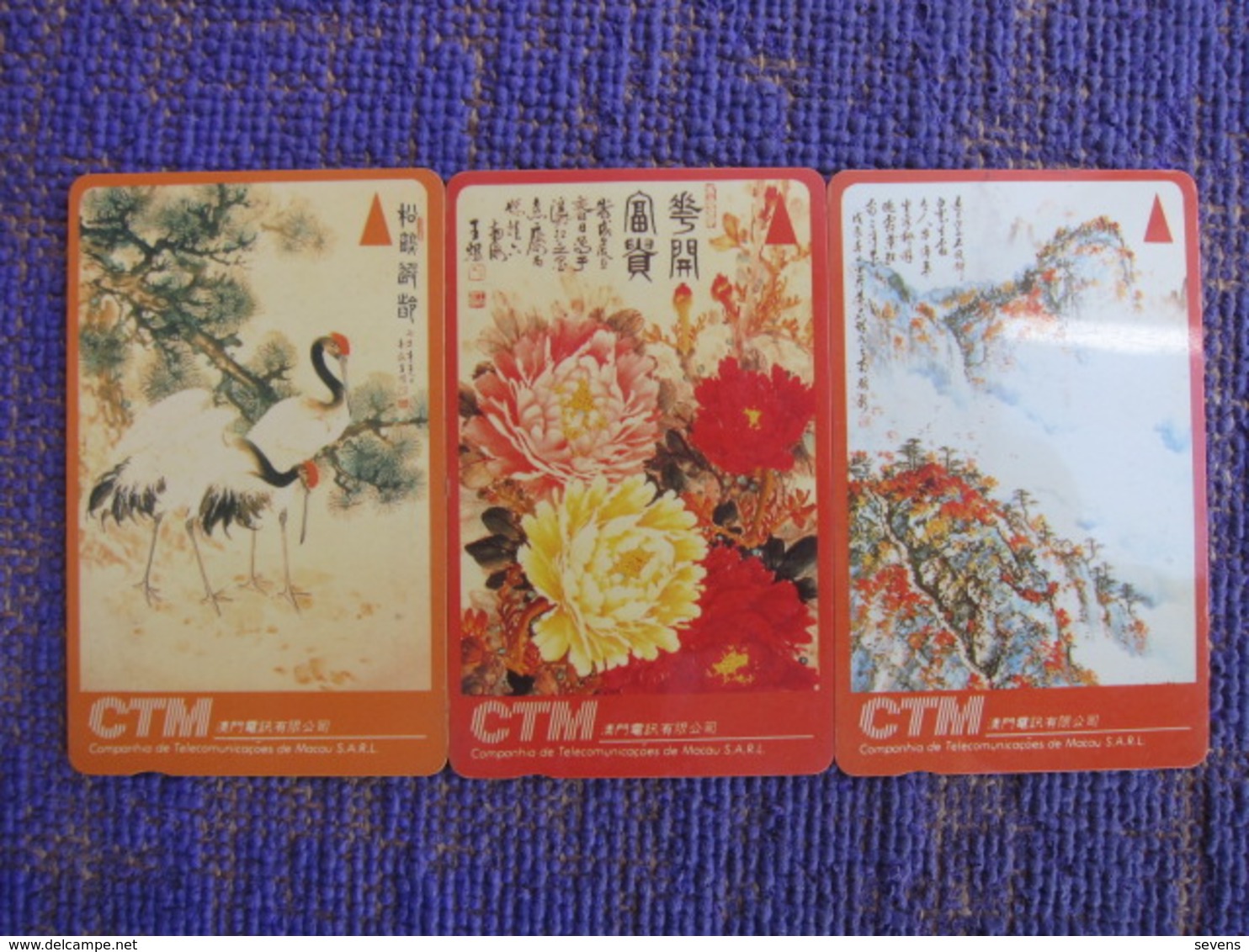 GPT Phonecard,6MACA,B,C, Chinese Painting, Set Of 3, Used,special Price - Macao