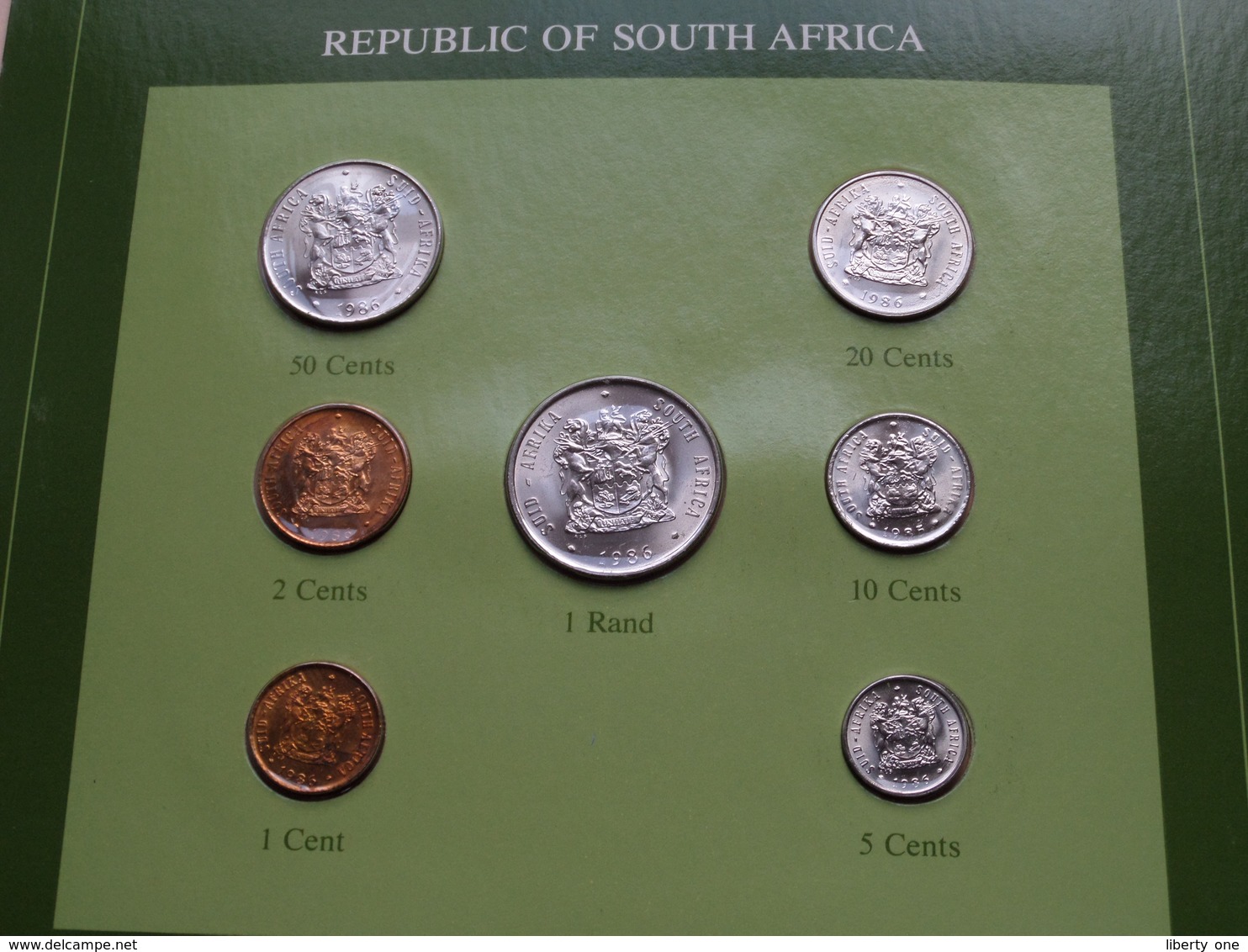 KINGDOM OF SOUTH AFRICA ( From The Serie Coin Sets Of All Nations ) Form 20,5 X 29,5 Cm ) Card + Stamp '86 ! - Afrique Du Sud