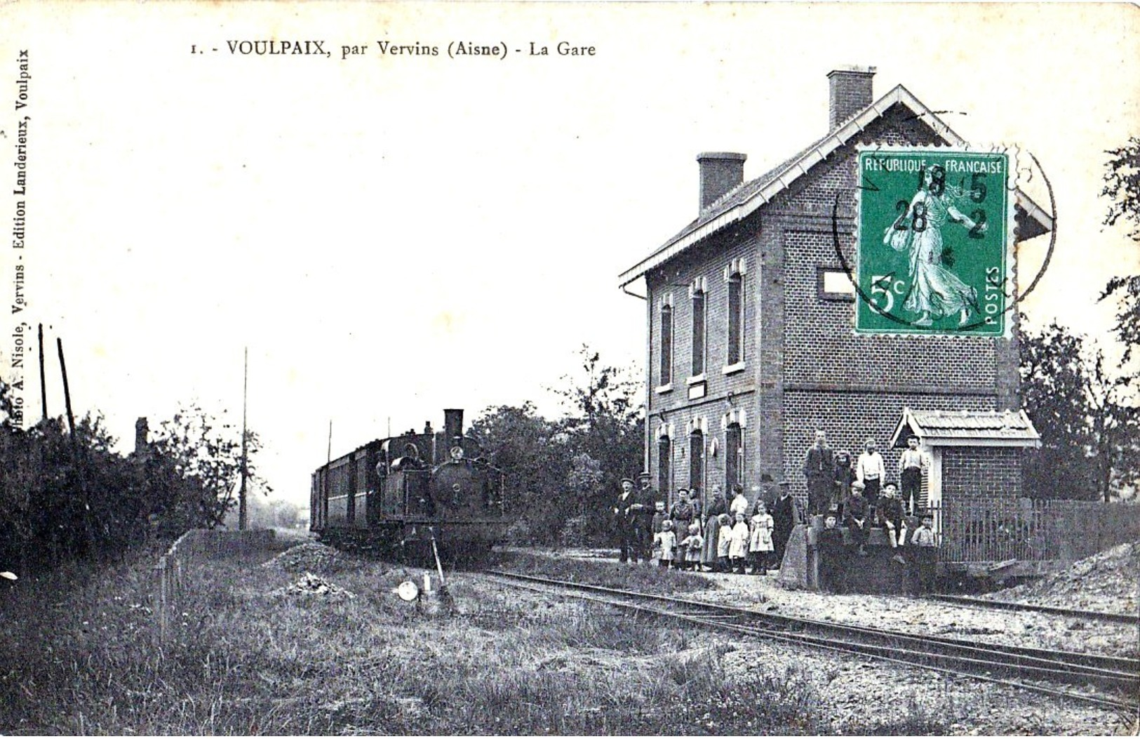 Rare CPA  De VOULPAIX Par Vervins La Gare. Petit Village De L'Aisne - Other & Unclassified