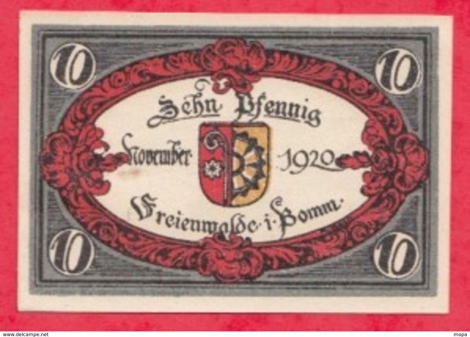 Allemagne 1 Notgel De 10 Pfenning Stadt Freienwalde UNC  N °2164 - Collections
