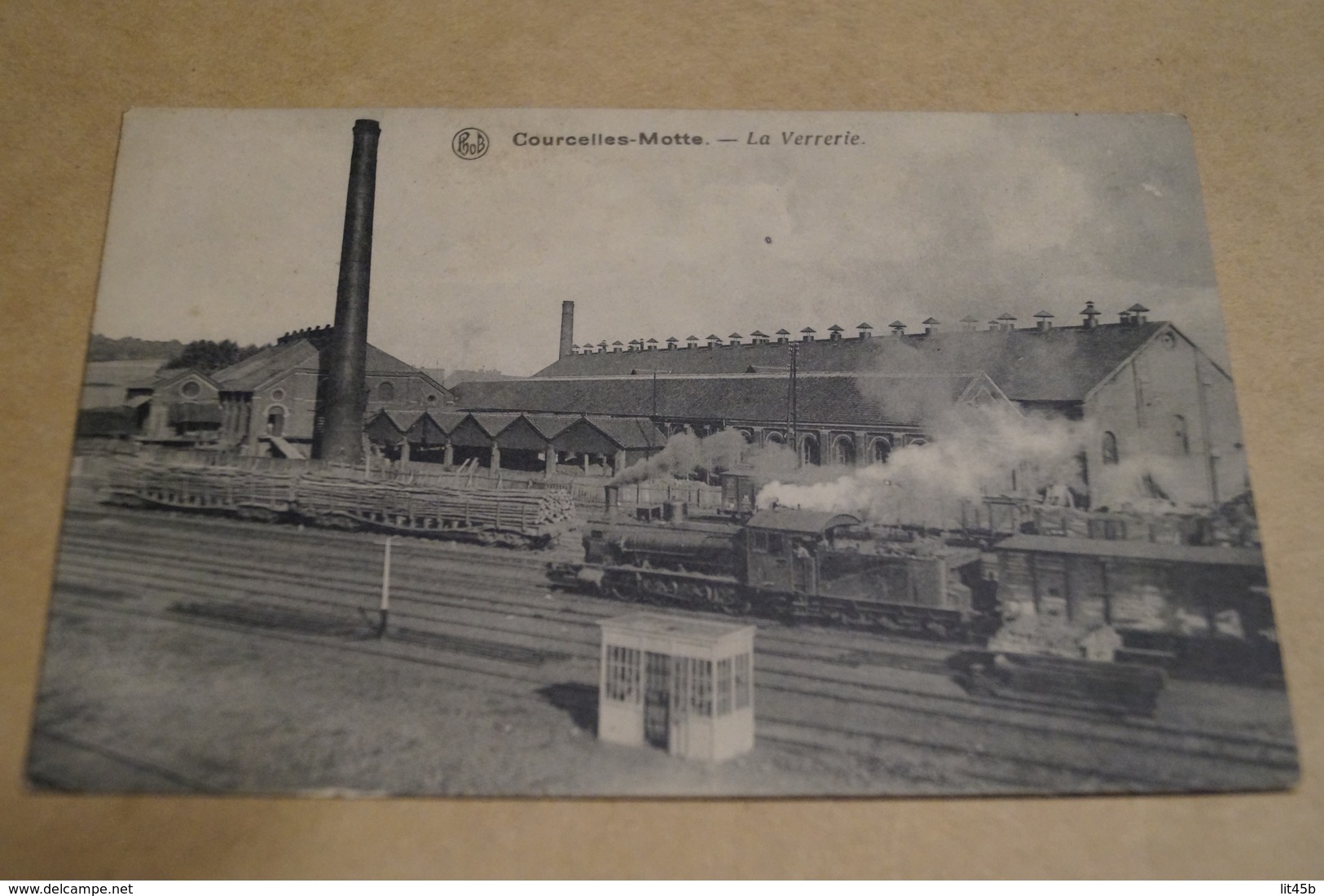 RARE,Courcelles Motte,la Verrerie,Train A Vapeur,locomotive,superbe Carte Originale,ancienne - Courcelles