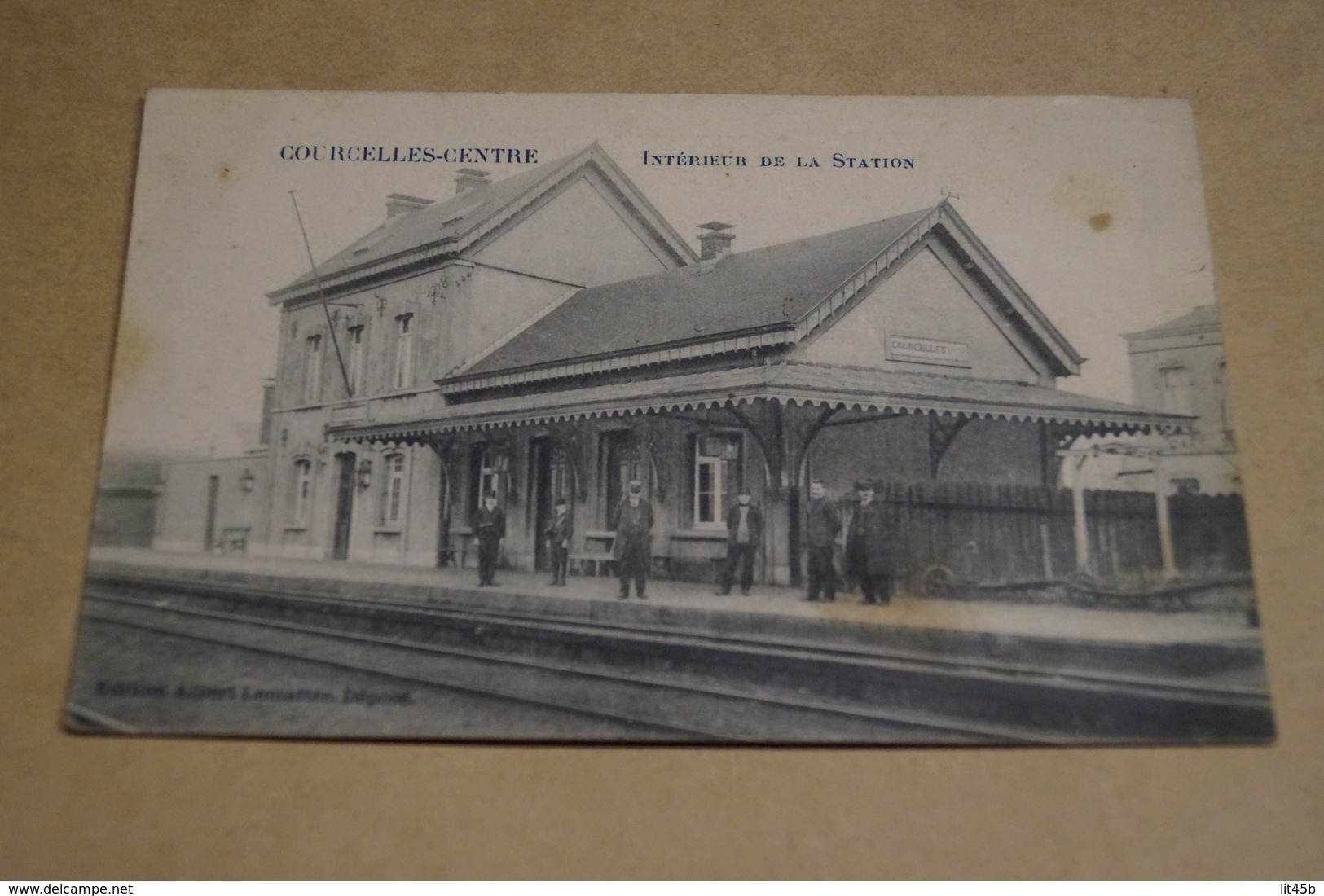 RARE,Courcelles Centre,intérieur De La Station,Gare,Train,superbe Carte Originale,ancienne - Courcelles