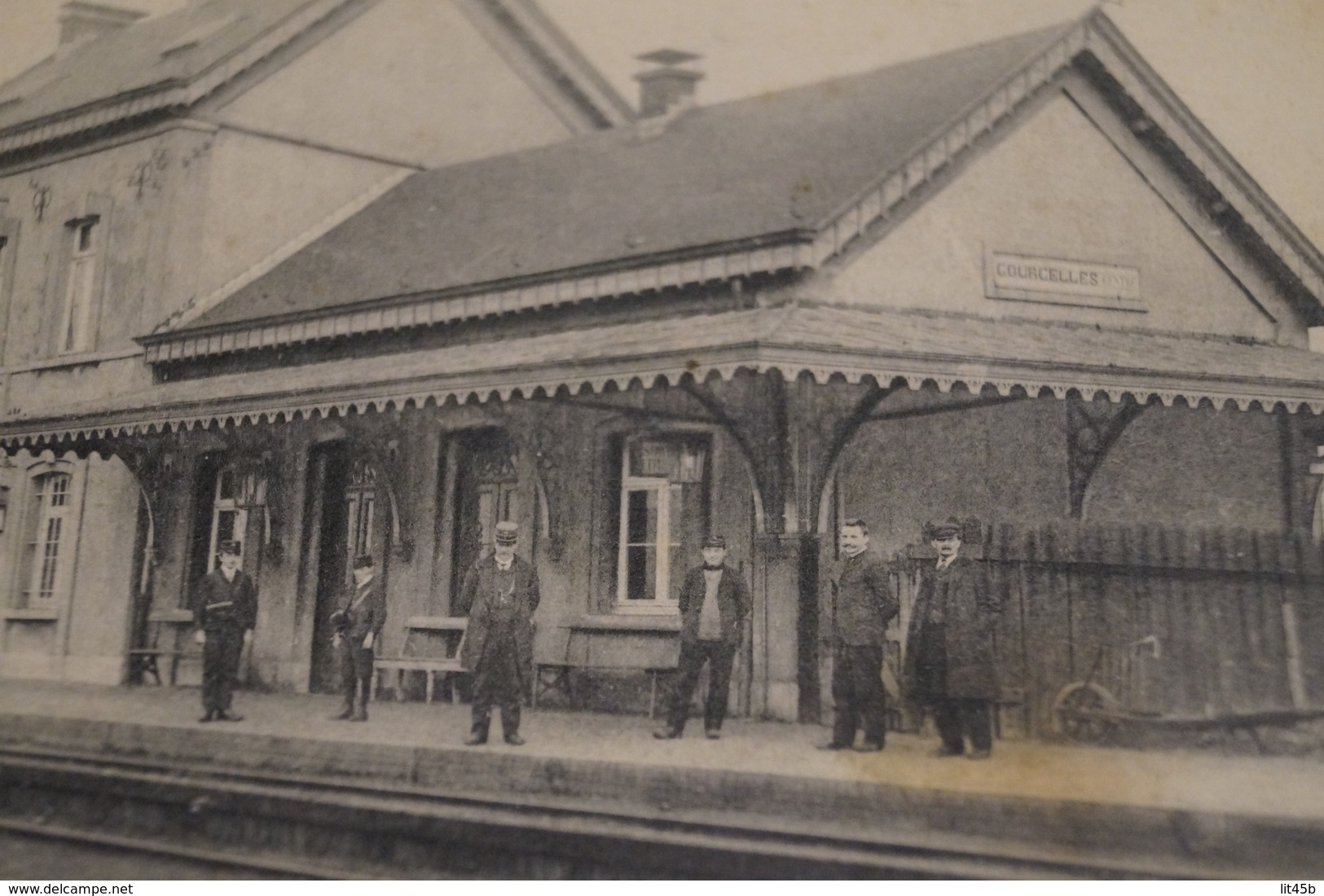 RARE,Courcelles Centre,intérieur De La Station,Gare,Train,superbe Carte Originale,ancienne - Courcelles