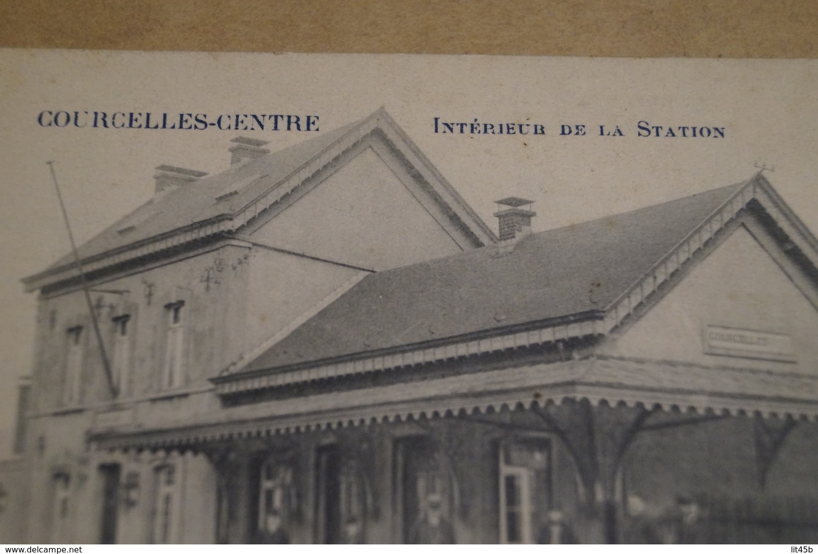 RARE,Courcelles Centre,intérieur De La Station,Gare,Train,superbe Carte Originale,ancienne - Courcelles