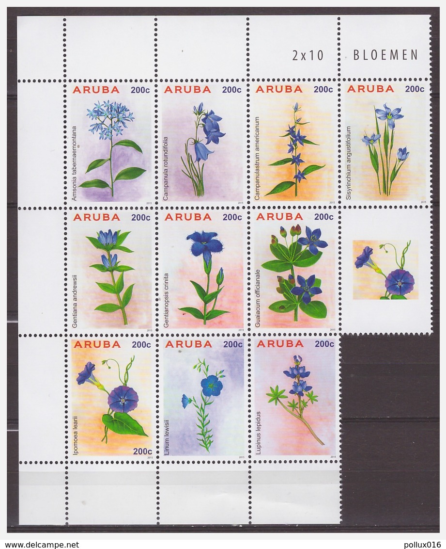 Aruba 2015 Bloemen Flowers Fleurs Blumen MNH With Tab - Curaçao, Nederlandse Antillen, Aruba