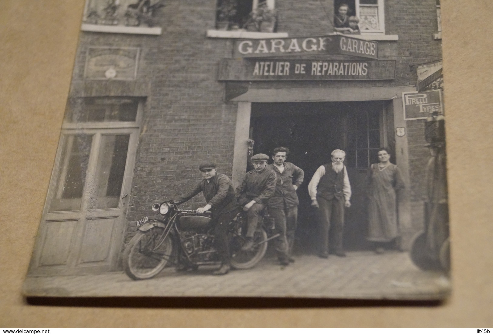 RARE,région De Courcelles,garage,atelier De Réparation,moto,vélo,voiture,superbe Carte Originale,ancienne - Courcelles