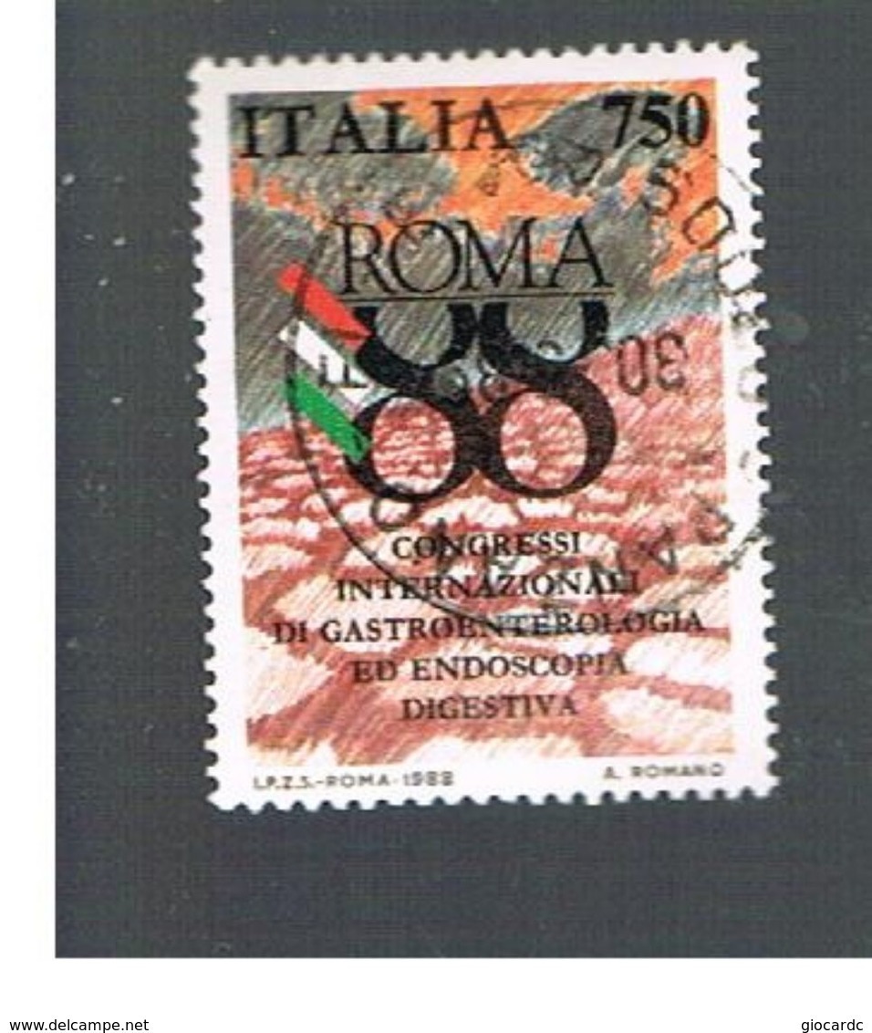 ITALIA REPUBBLICA  - SASS. 1843        -      1988    CONGRESSI DI MEDICINA          -      USATO  -   RIF. 30758 - 1981-90: Usados