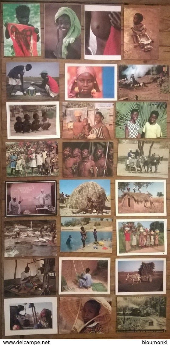 Lot De 25 Cartes Postales / Personnages D' AFRIQUE /b - Non Classés