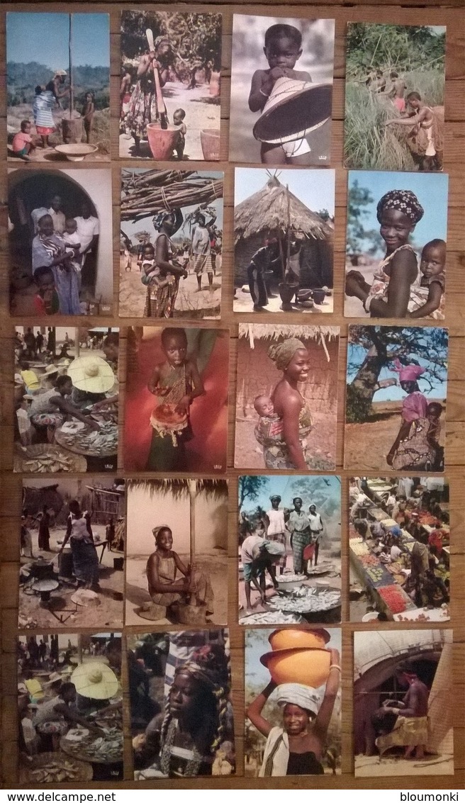 Lot De 20 Cartes Postales / Personnages D' AFRIQUE EN COULEURS /a - Non Classés