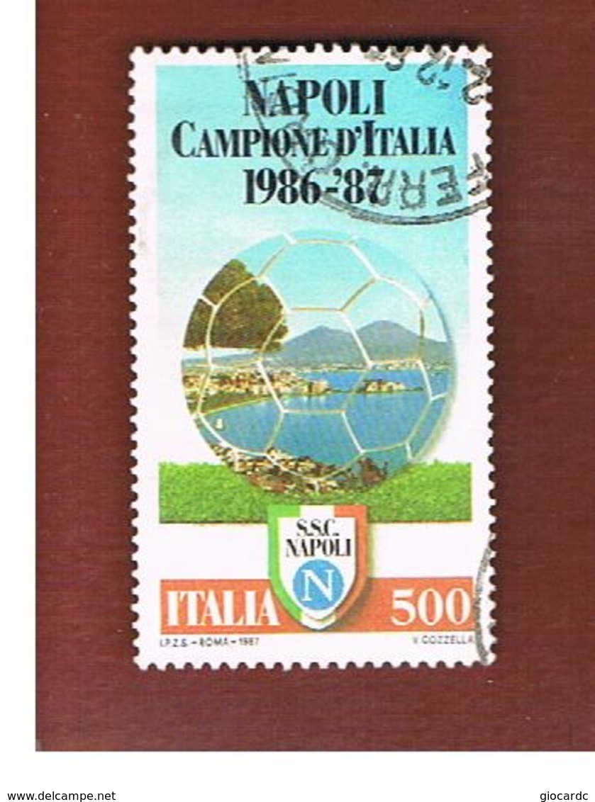 ITALIA REPUBBLICA  - SASS. 1805  -      1987    NAPOLI CAMPIONE  -      USATO - 1981-90: Usados