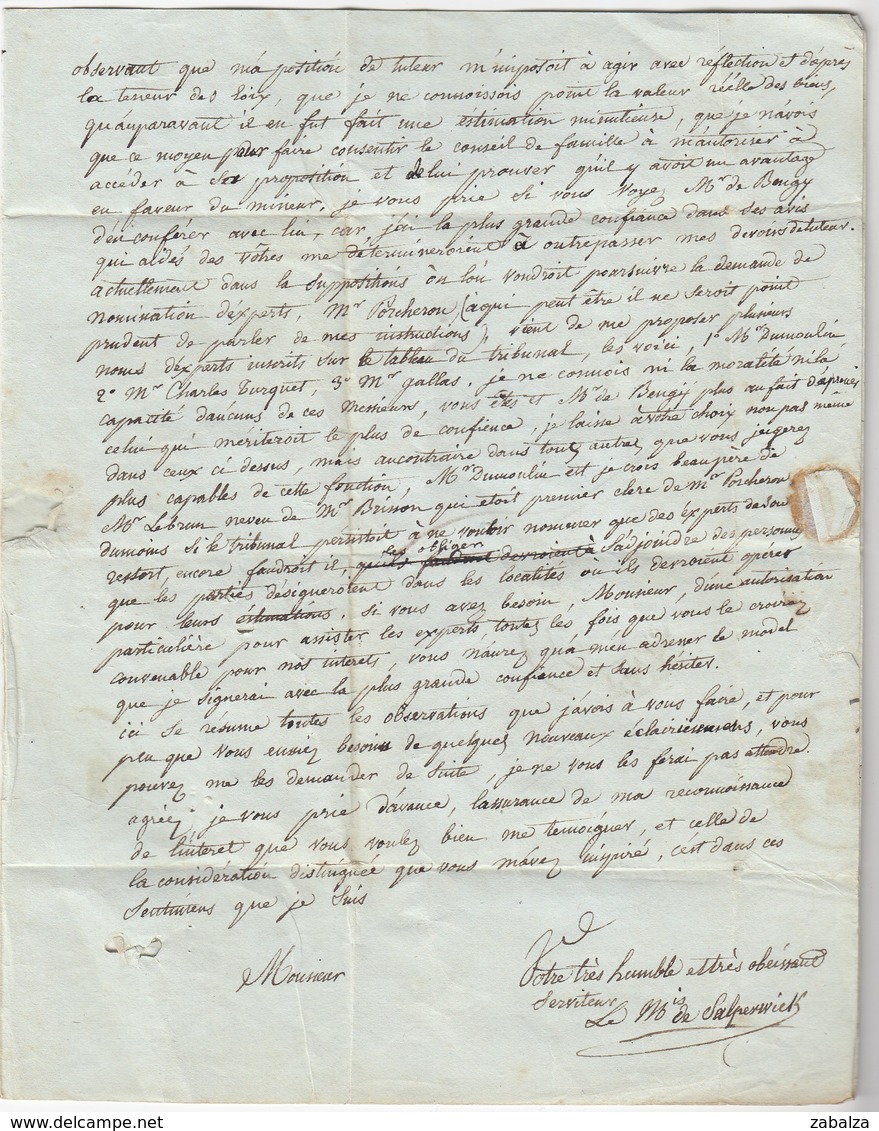 Marcoussis   Marquis De Salperwick Cachet Linas 6 Juin 1837 Lettre Très Importante - Documents Historiques