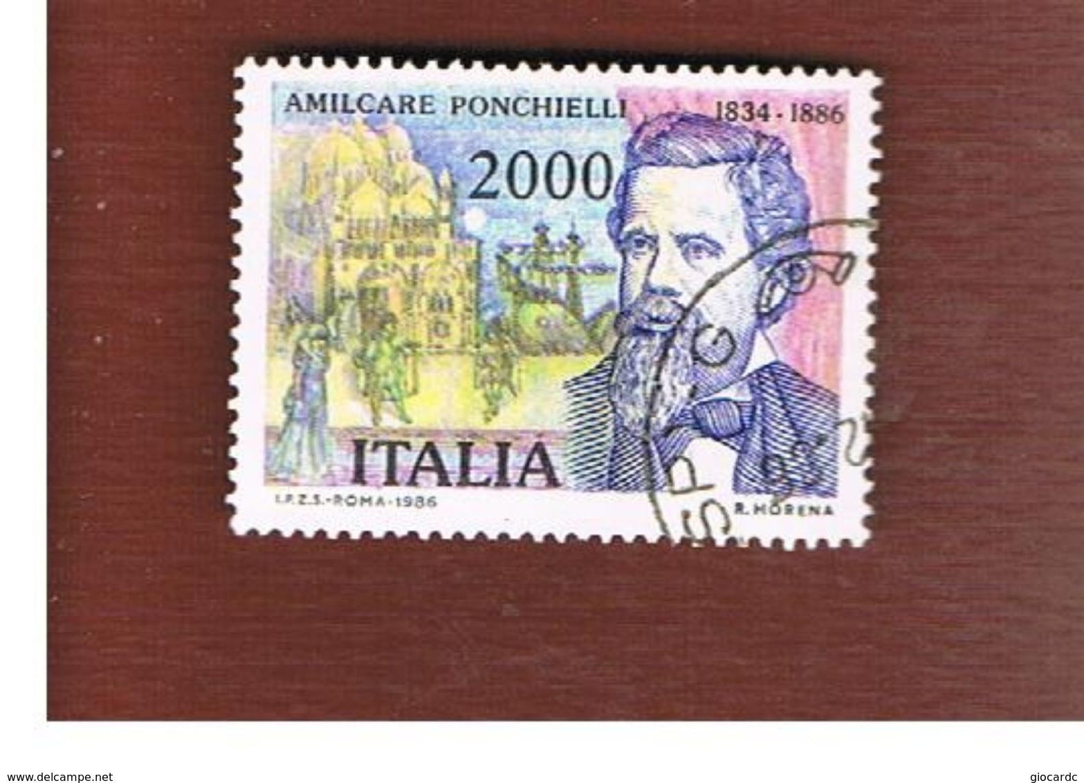 ITALIA REPUBBLICA  - SASS. 1753     -      1986  A. PONCHIELLI  -      USATO  -   RIF. 30834 - 1981-90: Usados