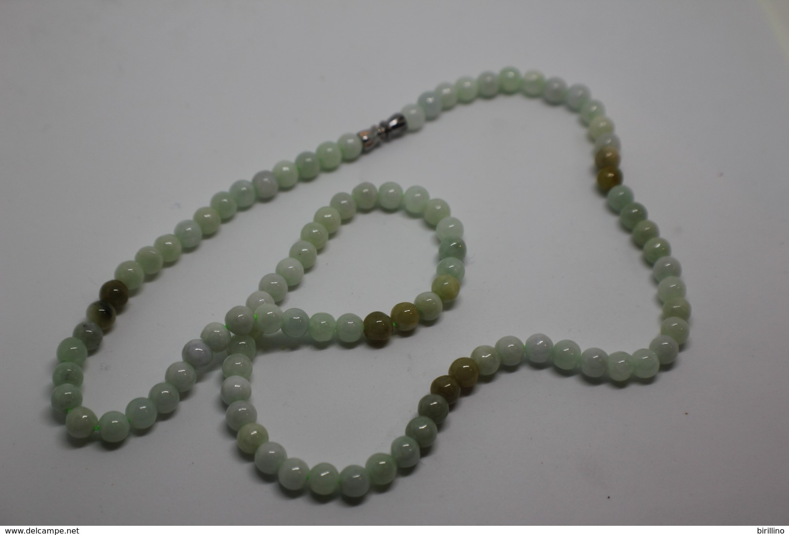 Collana Di Jadeite Verde Chiaro Misura 54 Cm. Molto Bella. - Collane/Catenine