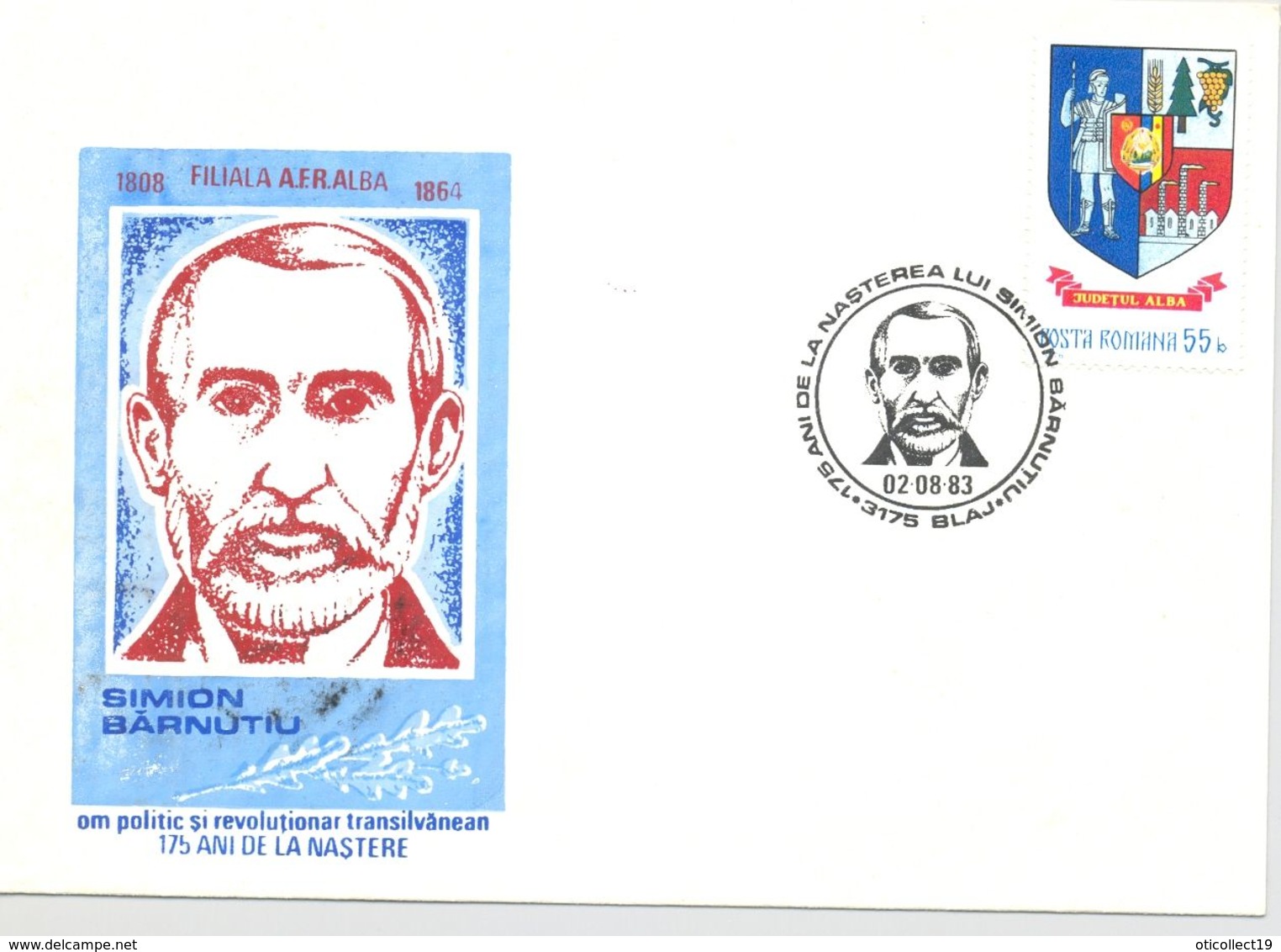 SIMION BARNUTIU, HISTORIAN, POLITICIAN, SPECIAL COVER, 1983, ROMANIA - Storia Postale