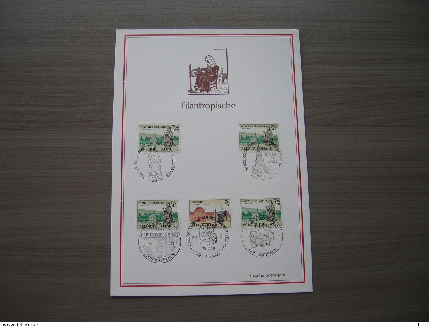 BELG.1971 1571 & 1572 FDC Filateliacard  " Philanthropique - Abbaye - Béguinage/ Filantropische Uitgifte - Abdij - Begij - Cartes Souvenir – Emissions Communes [HK]