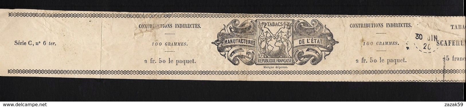 Timbres Fiscaux Fiscal Revenue  Bande Tabac - Other & Unclassified