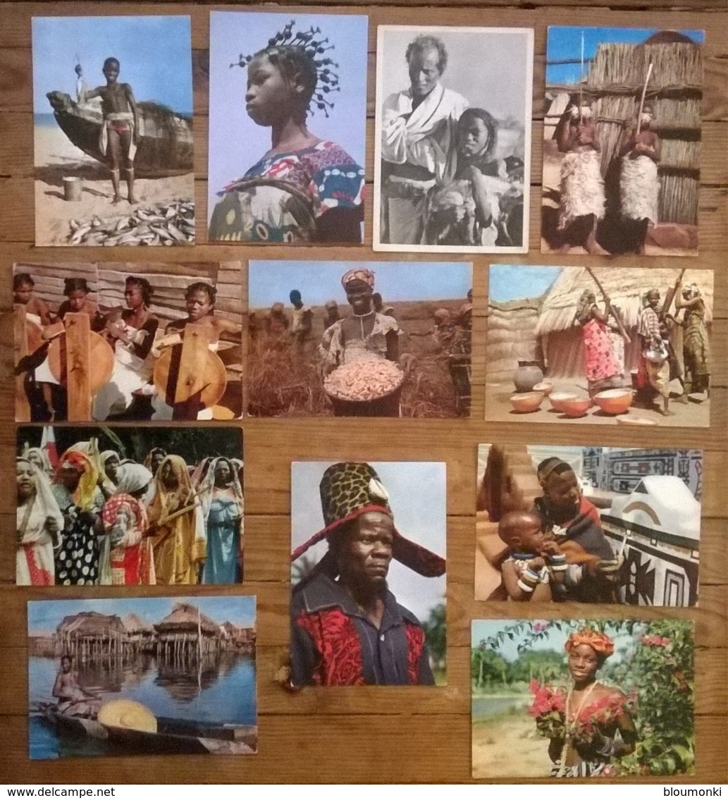 Lot De 12 Cartes Postales / Personnages D' AFRIQUE / Publicité IONYL PLASMARINE MARINOL - Publicité