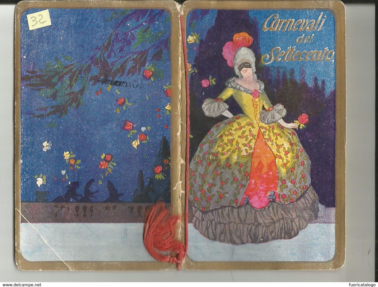 CALENDARIETTO DA BARBIERE  ANNO 1924 - CARNEVALI DEL SETTECENTO - Petit Format : 1921-40