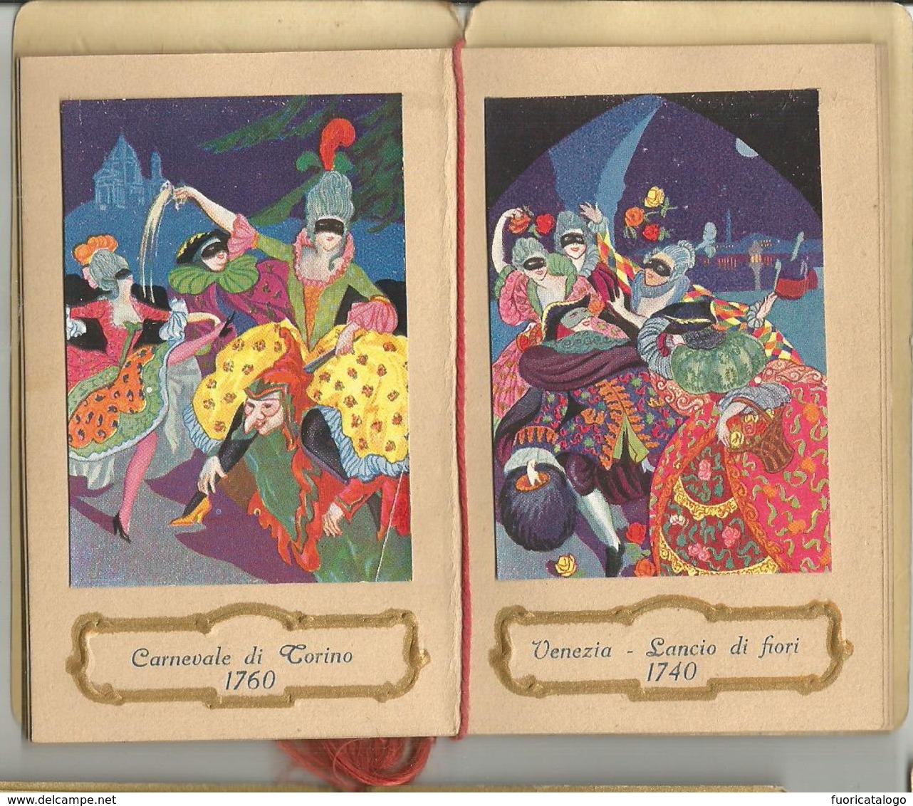 CALENDARIETTO DA BARBIERE  ANNO 1924 - CARNEVALI DEL SETTECENTO - Petit Format : 1921-40