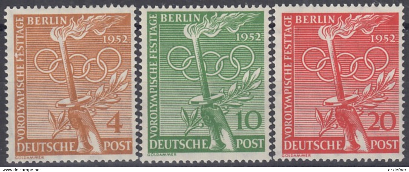 BERLIN 88-90, Postfrisch **, Vorolympische Festtage 1952 - Neufs