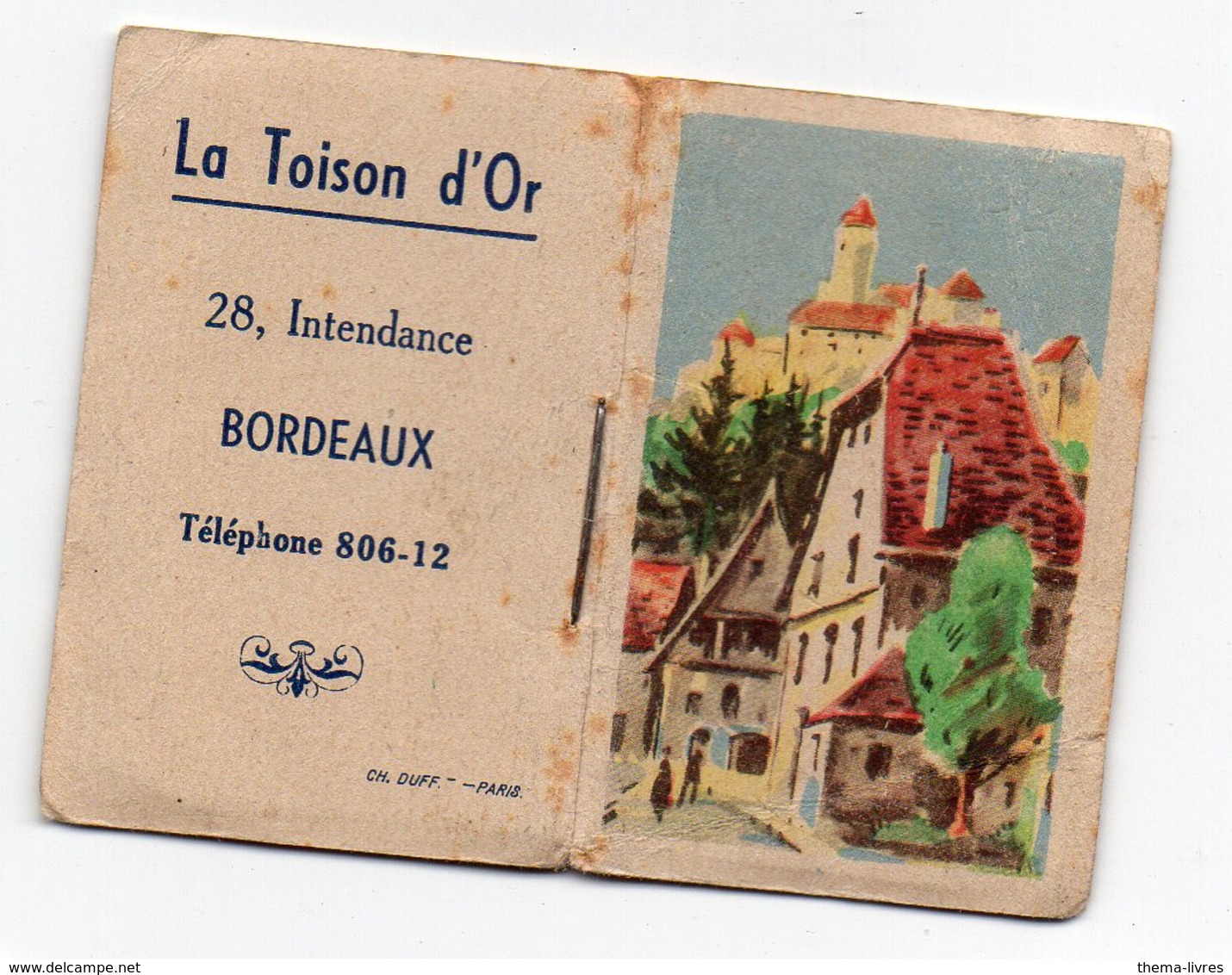 Bordeaux (33 Gironde) Calendrier 1950 LA TOISON D'OR  (PPP16259) - Petit Format : 1941-60