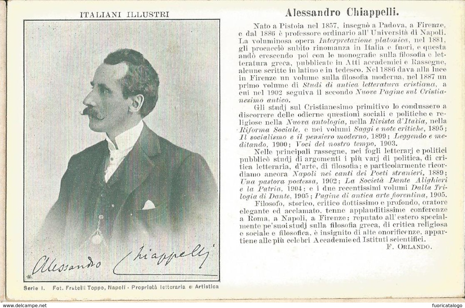 ITALIANI ILLUSTRI- ALESSANDRO CHIAPPELLI  -FP - Altri & Non Classificati