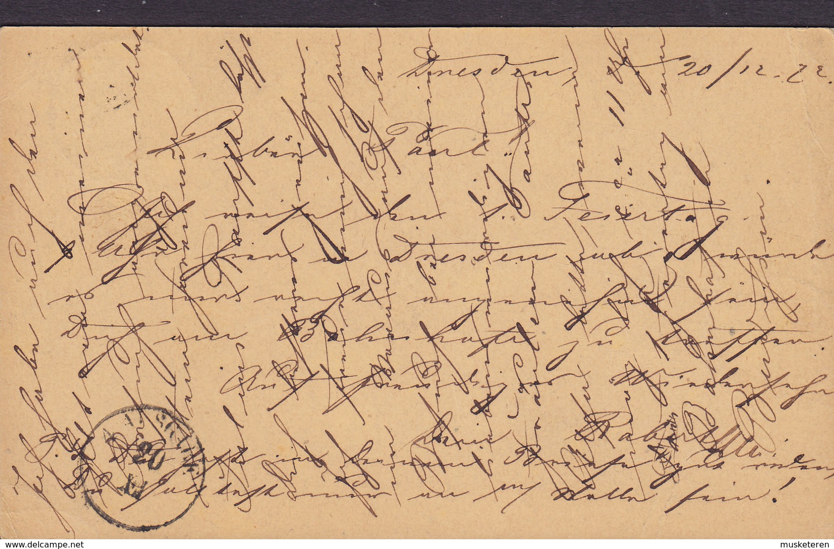 Germany Deutsche Reichspost Postkarte (Mi. 18) ½ Gr Groschen Brustschild DRESDEN 1872 BERTHELSDORF B/ Hernhut (2 Scans) - Briefe U. Dokumente