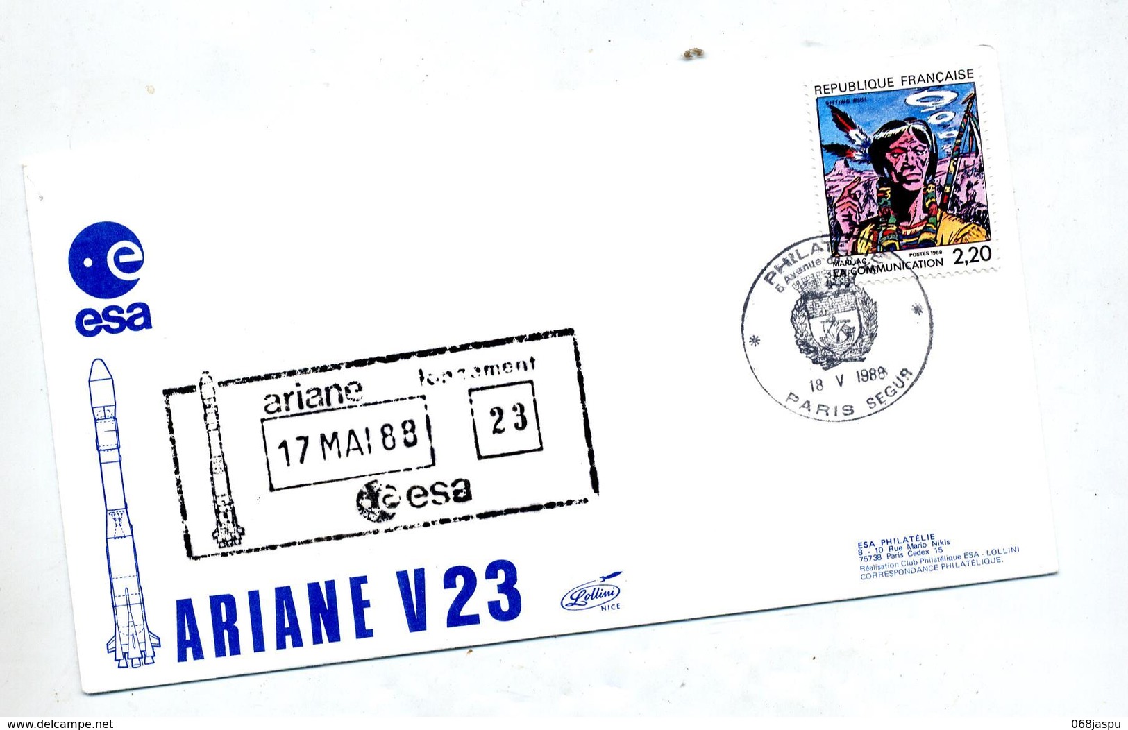 Lettre Cachet Paris Philatelie Lancement Ariane 23 - Europe