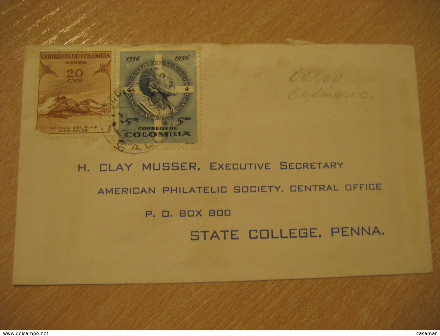 CALI 195? To State College USA Stamp Cancel Cover COLOMBIA - Colombie