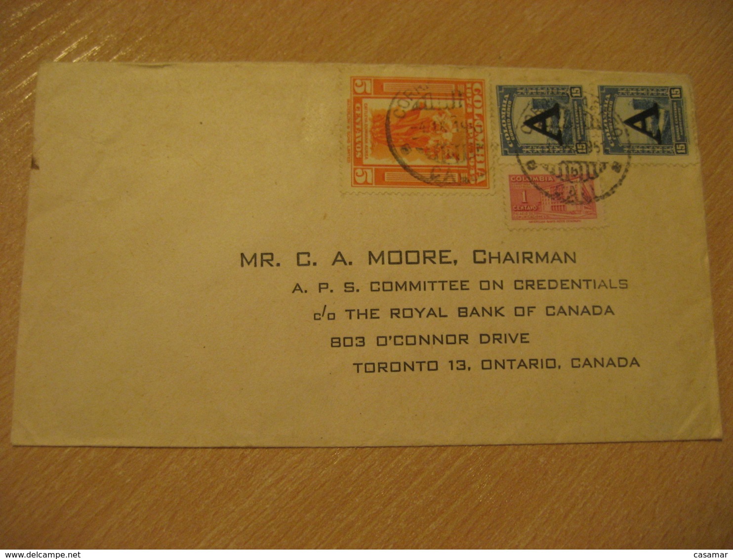 CALI 1951 To Toronto Canada Correo Aereo Air Mail Cancel Cover COLOMBIA - Colombia