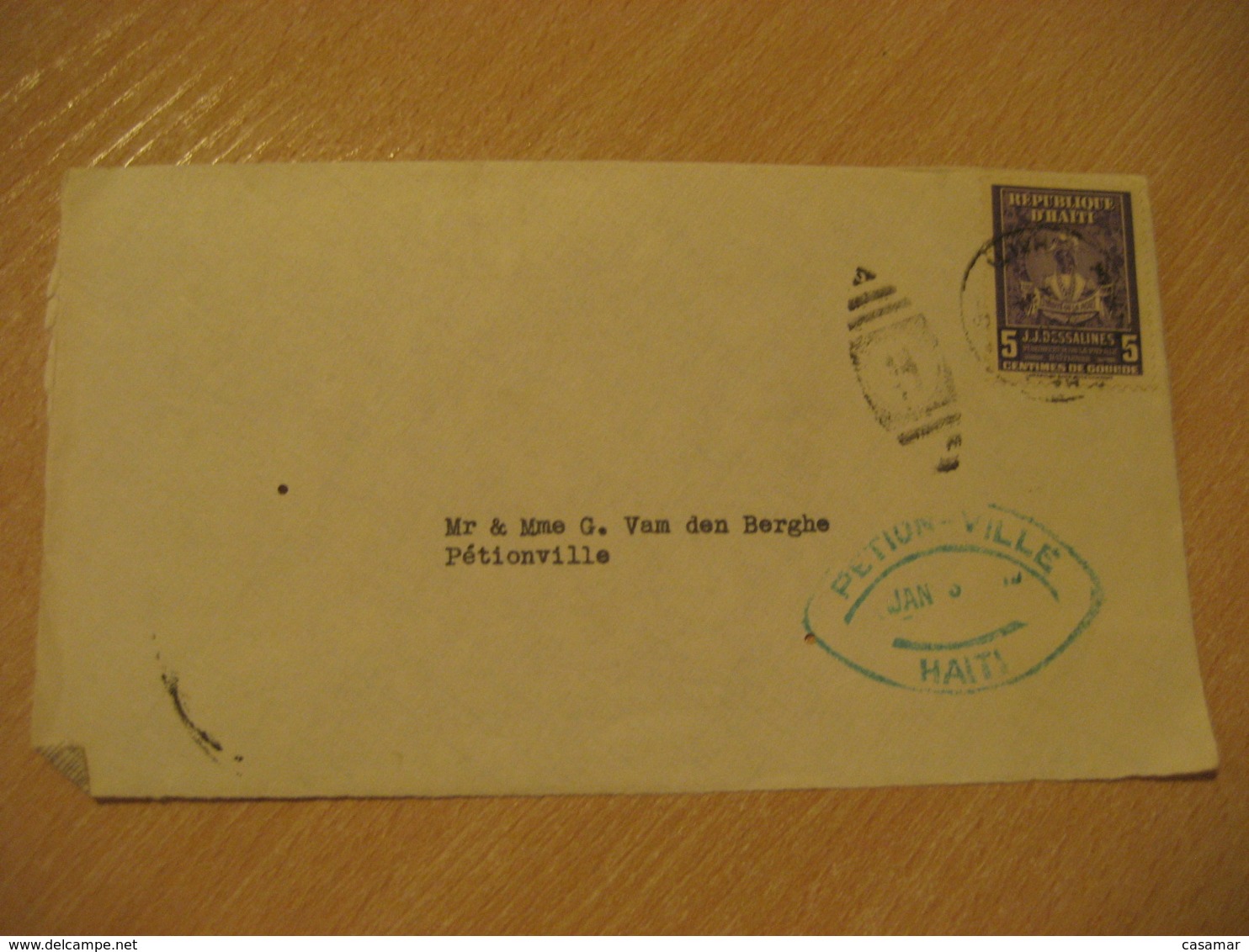 1954 ? To Petion-Ville Dessalines Stamp Cancel Frontal Front Cover HAITI Greater Antilles West Indies - Haïti