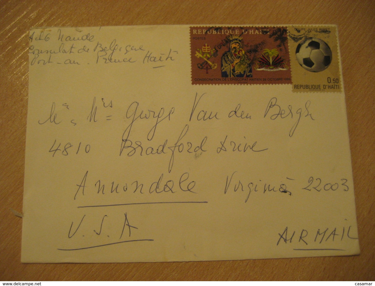 PORT-AU-PRINCE 1970 To Annandale USA Coupe Jules Rimet Football Luther King Air Mail Cover HAITI Antilles West Indies - Haïti