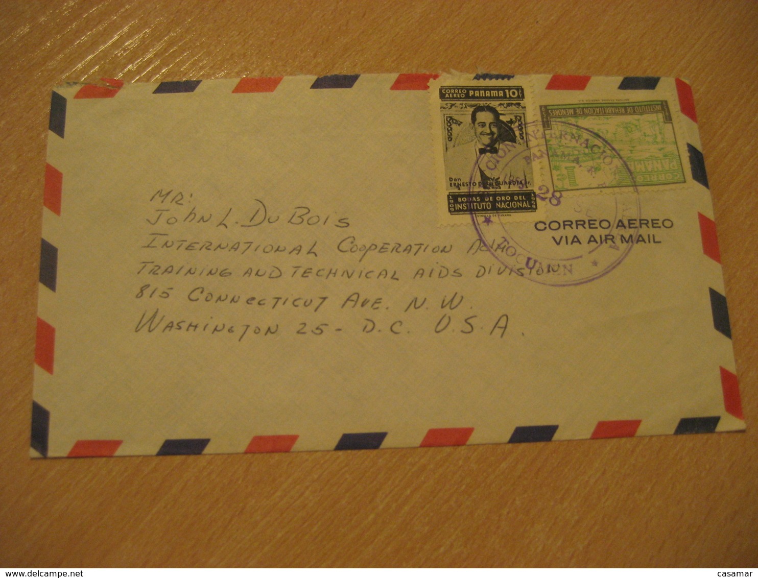 Panama Tocumen 1959 To Washington USA Stamp Cancel Air Mail Cover PANAMA - Panama