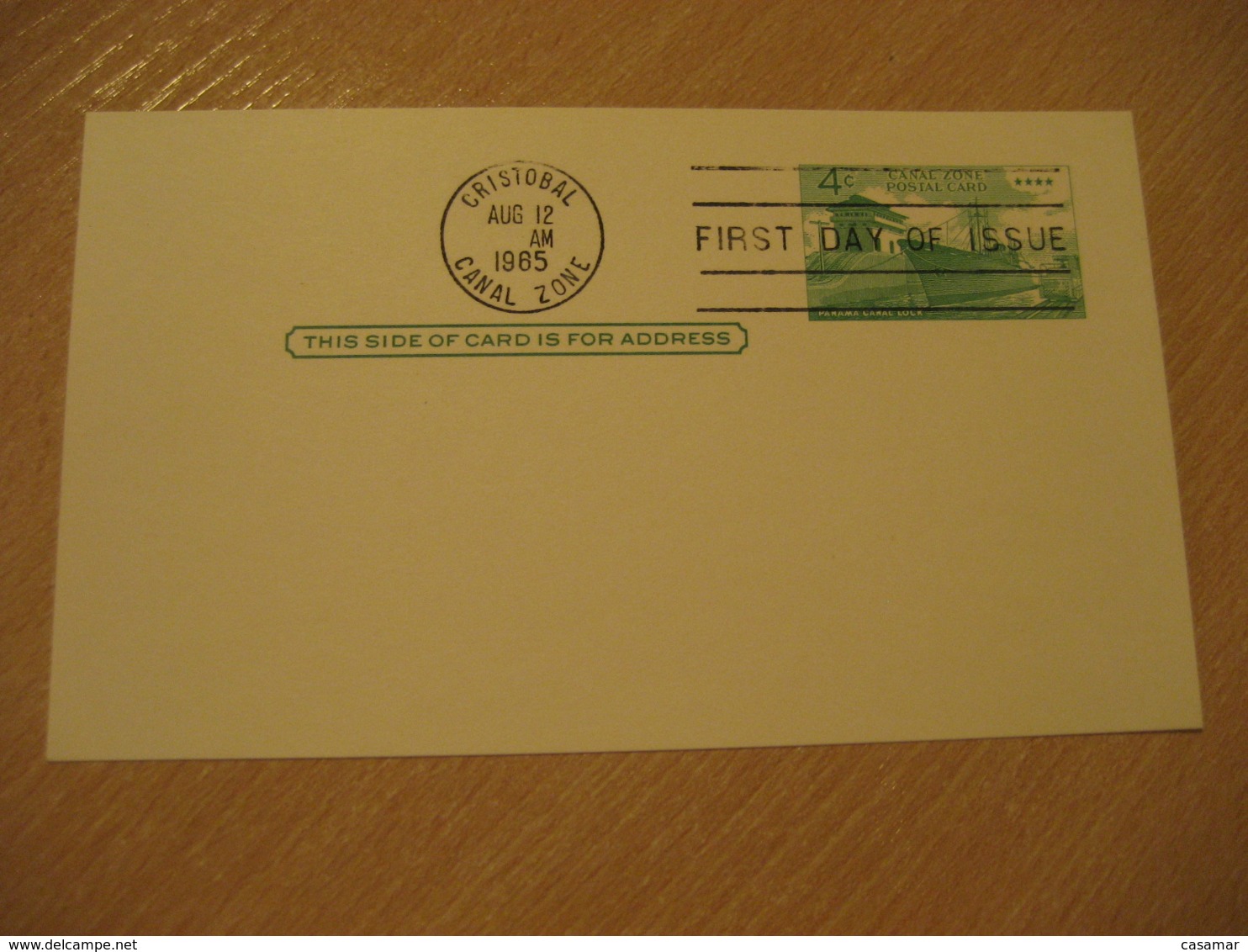 CRISTOBAL 1965 FDC Panama Canal Lock 4c Postal Card Postal Stationery Card PANAMA CANAL ZONE C.Z. CZ USA - Panama